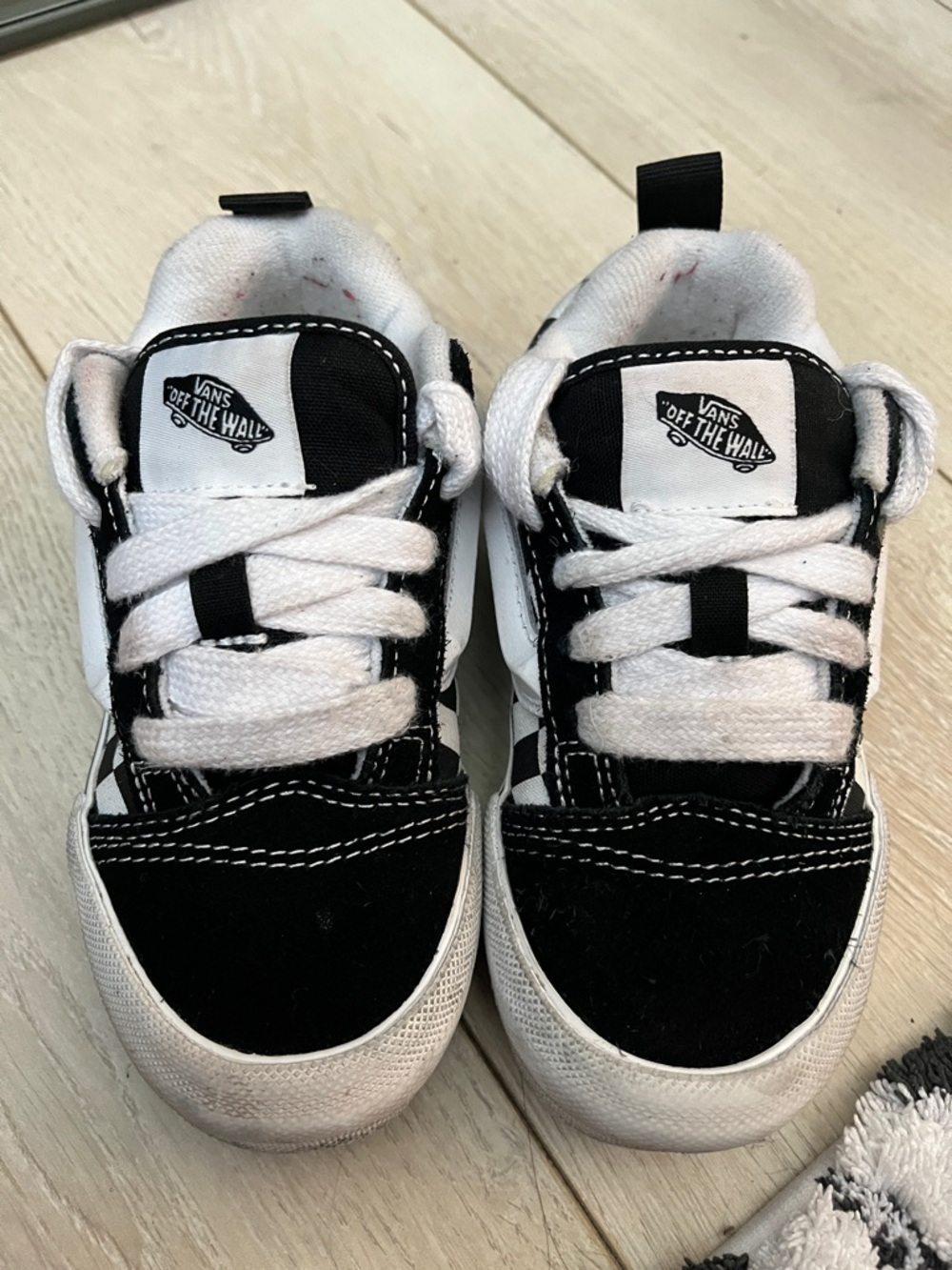Vans Kids Black and White Lace-Up Sneakers